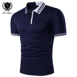 Casual Summer New Brand Mens Polo Shirt Short Sleeve Solid Button Two Colour Stitching Personality Design Male Clothing Man Polo Shirts Trend