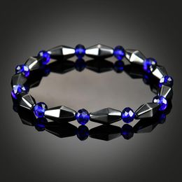 Cone Shape Magnetic Hematite Bracelet Stone Beads String Bracelet Bangle Power Healthy Jewellery for Women Men