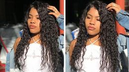 2020 new hot selling Lace Frontal Wig Water Wave Wig Remy for Black Women Brazilian Ponytail Swiss Lace Wig