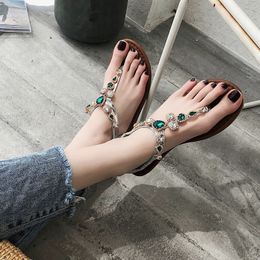 Hot sale-Summer 2019 High Quality Outdoor Beautiful Flat-soled Sandals, Fashion Slippers for Women
