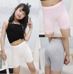 Girl Safety Shorts Modal Cotton Kids Underwear Girls Lace Leggings Solid Short Pants Briefs Summer Kids Clothing 6 Colours DW5444