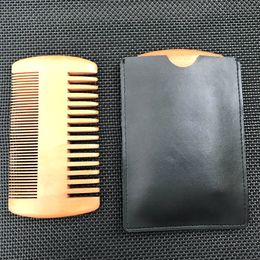 Pocket Wooden Beard Comb Double Sides Super Narrow Thick Wood Combs with bag Pente Madeira Lice Pet Hair Tool