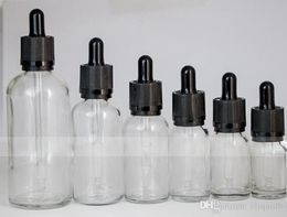 5-100ml Clear Glass Dropper Bottles With Eye Pipette Empty Aromatherapy Essential Oils Bottle Containers with Childproof Tamper Lids