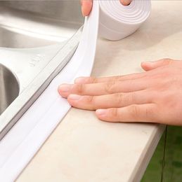 3.2m*38mm Bathroom Shower Sink Bath Sealing Strip Tape White PVC Self adhesive Waterproof Wall sticker Kitchen seal strips stickers