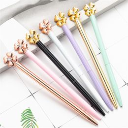 NEW Lucky Clover Ballpoint Pen Creative Metal Pen Student Wedding Office School Writing Supplies Pen Gift