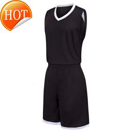 2019 New Blank Basketball jerseys printed logo Mens size S-XXL cheap price fast shipping good quality Black White BW003AA1