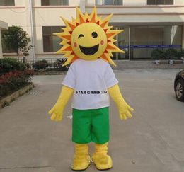 2019 factory hot the head happy sun mascot costume for adult to wear for sale