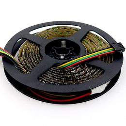 2M 144LEDs/m APA107 Digital LED Strip RGB Pixel Light 5050 SMD Addressable Flexible TV Tape APA102C,DC5V input,Black PCB,Waterproof IP65