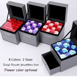 Soap Flower Jewellery Box Set Artificial Rose Romantic Valentine's Day Wedding Mother's Day Festival Creative High Grade Gift DBC DH