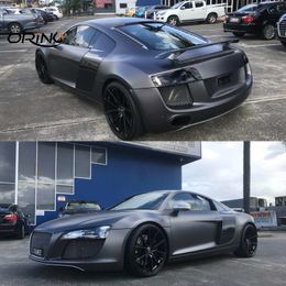 Matte Anthracite Metallic Vinyl Wrap Gunmetal Matt Car Wrapping Film Covering Foil With Air Bubble Free Size 1.52x20 meters/Roll