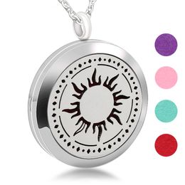 316L Stainless Steel Aromatherapy Essential Oil Accessories Hollow Glamour Sun Diffuser Pendant