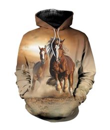 2020 New Fashion Sweatshirt Men/Women Hoodies Horses galloping Funny Print 3d Sweatshirts Free Shipping MH0341