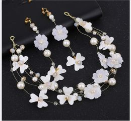 Bridal tiara new Korean style headband sweet white yarn wedding garland accessories plate hair accessories