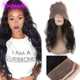 Indian Virgin Human Hair Body Wave 360 Lace Frontal With Baby Hairs Pre Plucked Lace Frontals Closures Natural Color