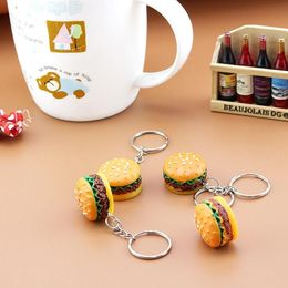 Hot Sale Food Burger Pendant Keychain Keyring Car Mobile Phone Bag Charm Keychain Key Chain Men and women WCW053