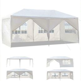 10'x20' White Pavillon im Freien Canopy Hochzeit Partyzelt 6 Removable Fensterwände