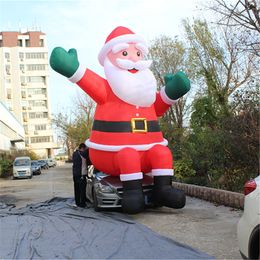 wholesale 5 m High Outdoor Christmas Inflatable Santa With Blower For Nightclub Christmas Stage Event Decor Christmas Decoration