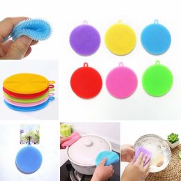Silicone Dish Washing Brush Bowl Pot Pan Wash Cooking Tool Cleaner Sponges Scouring Pads Cleaning Brushes 100pcs