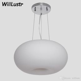 Modern Donut White Glass Pendant Light Dinning Living Room Restaurant Hotel Bar Cafe Loft Round Apple Doughnut Suspension Hanging Lamp