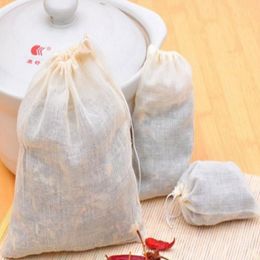 Wholesale Hot Sale Portable 100pc 8x10cm Cotton Muslin Reusable Drawstring Bags Packing Bath Soap Herbs Philtre Tea Bags LX2677