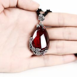 Fashion- Thai silver Garnet not include necklace inlaid female retro red garnet drop pendant national wind silver silverware best gift