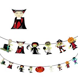 2 style Halloween Banners Flags Party Hanging Decorations Supplies Wizard Vampire Banner for Party Hanging Decorations JK1909XB