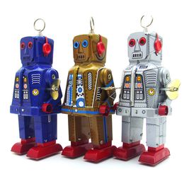 NB Cartoon Tinplate Retro Wind-Up Angry Robot, Clockwork Toy, Eyes Can Spark, Nostalgic Ornament, Kid Birthday Xmas Gift, Collect, MS403,2-1