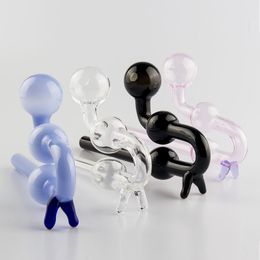 Y174 Smoking Pipe Snake Style Oil Burner Colourful 2 Dots Stand Glass Pipes 30mm OD Bowl