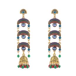Boho Earrings Tribal Ethnic Colorful Dangle Tassel Earring For Women bohemina Indian jewelry Jhumka Jhumki