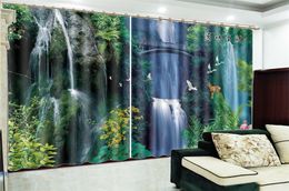 Wholesale 3d Blackout Curtain Large waterfall bridge Beautiful And Practical Blackout Curtains In The Living Room Bedroom