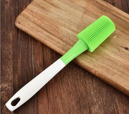 Practical Long Handled Silicone Brush Cup MUG Cleaning Brush Baby Milk Bottle Washing Brush Home Kitchen BBQ Cleaning Tools SN1254