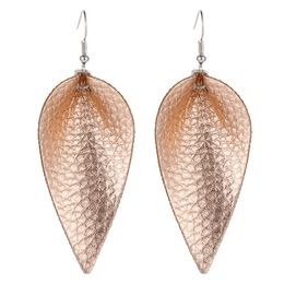 Boho PU Leather Teardrop Dangle Statement Earrings For Fashion Trendy Jewelry Women Water Drop 5 Colors!! & Chandelier