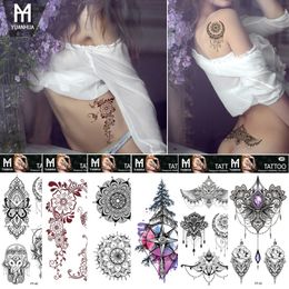 Feather Totem Flower Fake Flash Tattoo Stickers Black Letter Temporary Tattoo Men Women Body Arm Art Drawings Tattoo Sticker