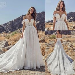 Gorgeous Country Wedding Dresses Off Shoulder Apppliques Lace Sleeveless Plus Size Custom Made Long Wedding Dress Vestido De Novia