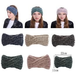 Women's Winter Warm Hair Band Soft Stretch Hair Band Elastic Cross Twisted Knitted Turban For Ladies Girls DA072