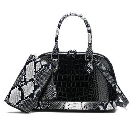 HBP Handbag ladies bag shoulder pu leather fashion trend large-capacity shell (black)