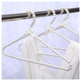 Luxe Blanc 40cm adulte Hanger plastique perle Cintres pour vêtements Pegs Princesse Clothespins Robe de mariée Hanger