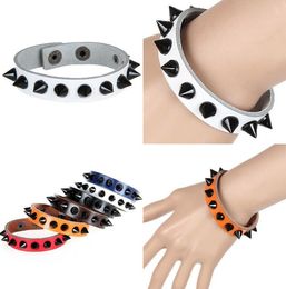European and American fashionable leather bracelet with punk black point nail Leather Bracelet rivet Leather Bracelet wy142