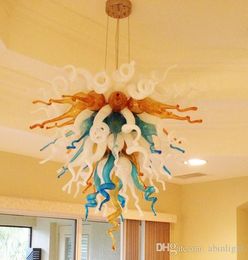 Indoor Decoration Lighting Fixture LED Light Source Blown Murano Glass Chandeliers Modern Ceiling Lamps