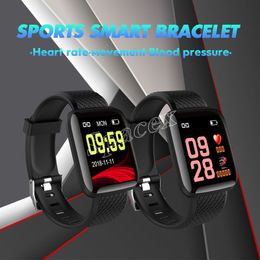 Pre￧o da f￡brica 116 mais rel￳gio inteligente Rel￳gio de 1,44 polegada Monitor de freq￼￪ncia card￭aca Esportes de pulseira inteligente Pulseira rastreadora de fitness com pacote de varejo