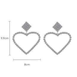 Europe And America Exaggerated Big Love Earrings Artificial Rhinestone Peach Heart Earrings Temperament Ring Earrings Y19051002