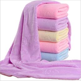 Microfibre Bath Towel 70 x 140 cm Embossing Bear Absorbant Home Textile Thick Towel Quick Dry Women Men Kids Wraps Travel Camping Blanket