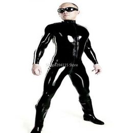 Plus Size 3XL Uomo Pelle Latex Catsuit Tuta Lingerie sexy per uomo Costumi erotici Wetlook Catsuit Body Clubwear Zentai