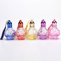 10ml rose Perfume Bottle With glass Roller Ball Travel Roller Refillable Bottle Essential Oil Roll-on Glass Vials LX1619