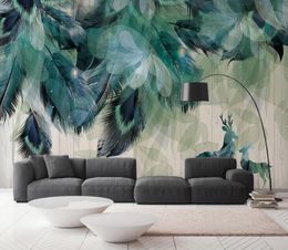 Custom 2020 3d Wallpaper For Kids Room 3D feather Room Boys Girls Bedroom Wall Decor Photo Wall Painting Papel de Parede