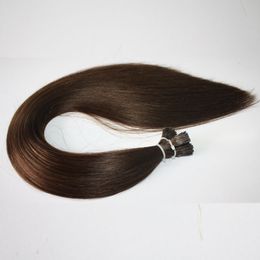 hair drawn Australia - 200g 1gr strands Double Drawn Stick I Tip Hair Gray Color Human Hair Extensions Keratin