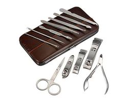 Manicure Set Pedicure Scissor Tweezer Knife Ear Pick Utility Nail Clipper Kit Stainless Steel Nail Care Tool 12pc/1Lot