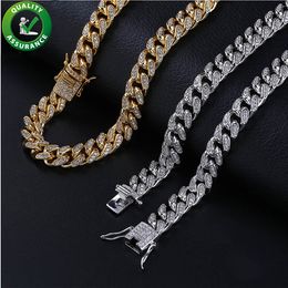 cuban style gold chain Australia - Iced Out Chains Designer Necklace Hip Hop Jewelry Mens Gold Chain Diamond Cuban Link Luxury Pandora Style Charms Fashion Wedding Accessories