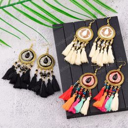 Fashion Bohemia Boho Women's Colourful Tassel Earrings Ethnic Geometric Beads Dangle Earrings Indian Jewellery