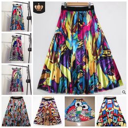 Spot 2021 European spring and summer fashion print big swing casual street skirt support mixed batch